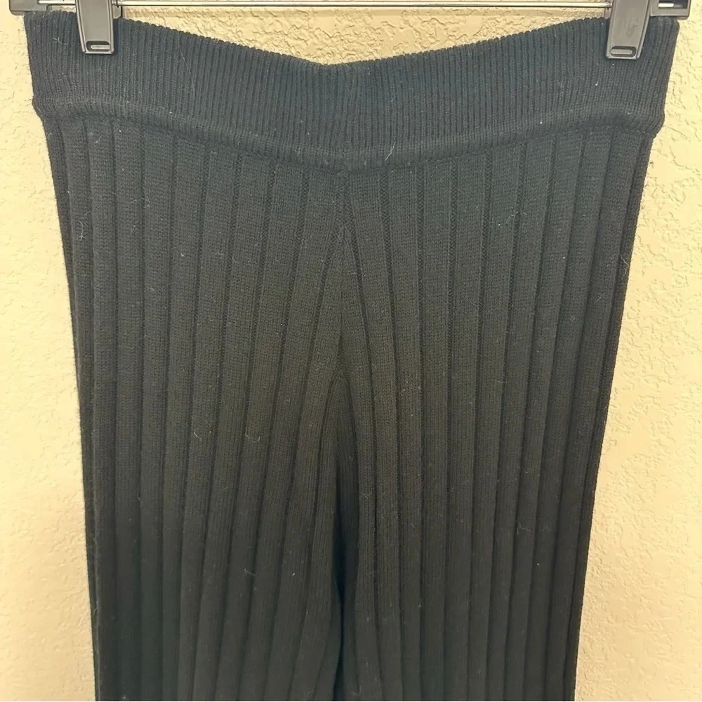 Theory wide leg rib knit athleisure pants